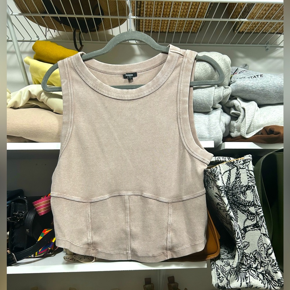 Women’s Express Ribbed Corset Cropped Tank